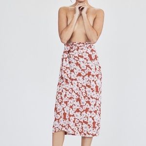 acacia midi wrap skirt